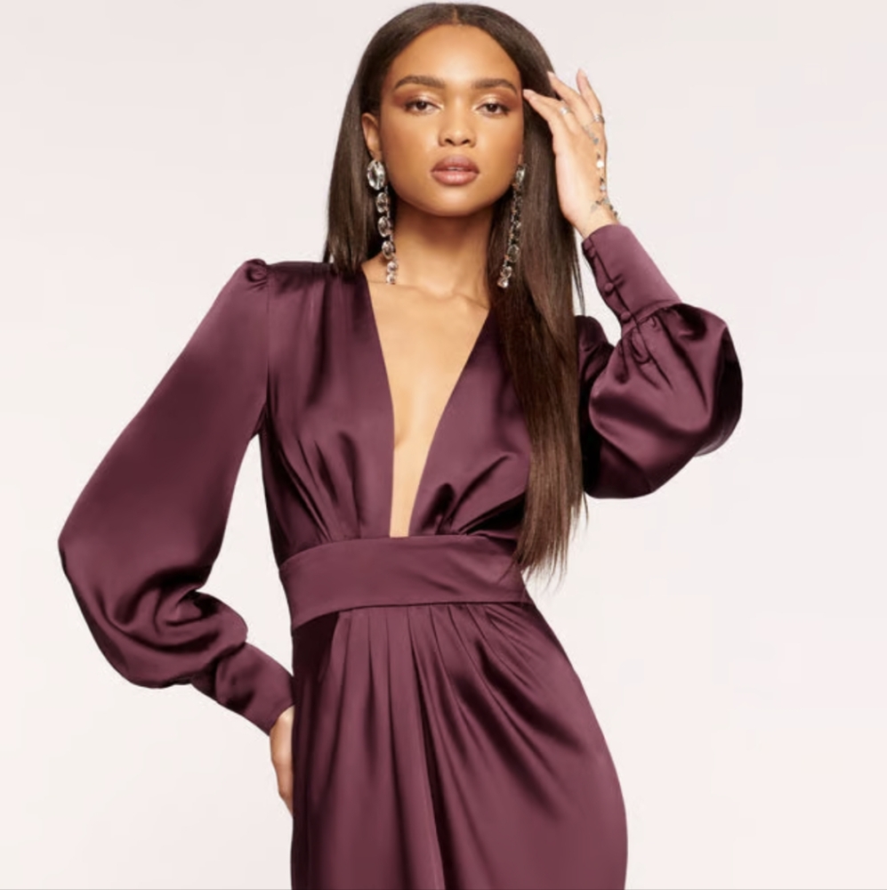 Ramy Brook Madelane Plunging Gown, Size: 6, Color: Cabernet
